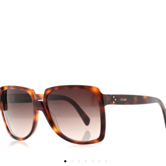 CELINE 61mm Gradient Square Sunglasses In Blonde Havana/ Gradient Roviex - Picture 1 of 6